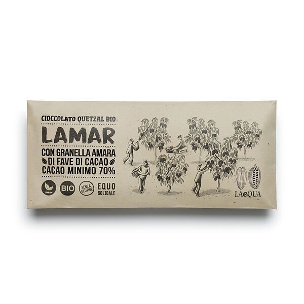 LaMar: cioccolato siciliano biologico al 70% di cacao con granella di fave di cacao