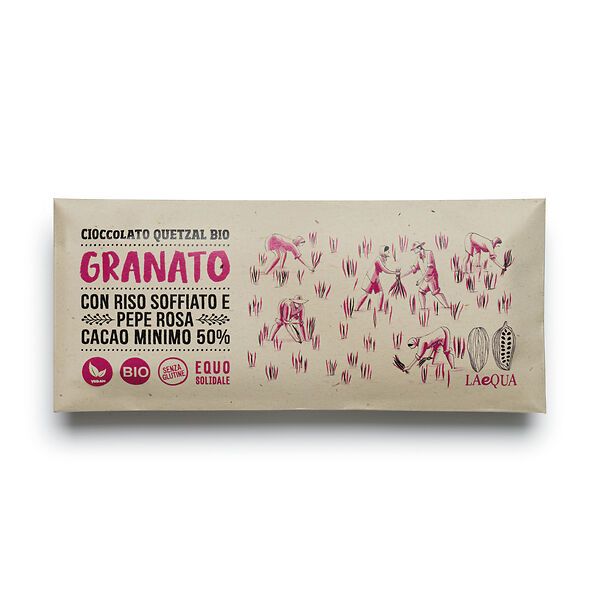 Granato: cioccolato bio aromatizzato al pepe rosa, 60 g