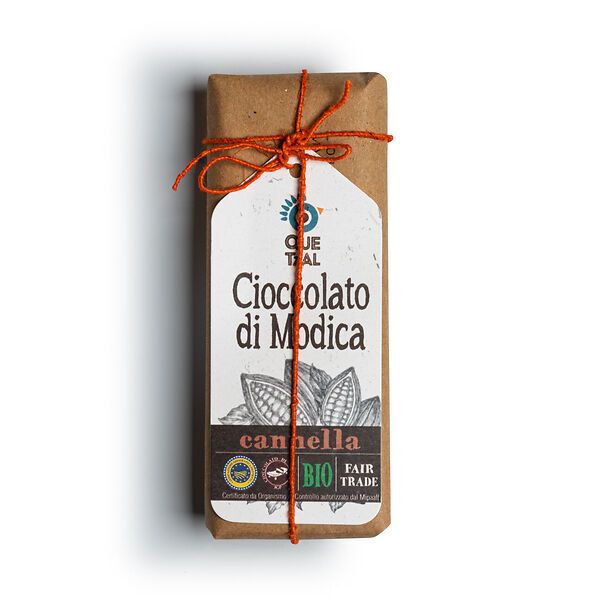 Barretta Cioccolato di Modica IGP alla cannella, confezione Quetzal